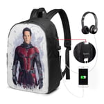 Lawenp Ant Man Laptop Backpack- with USB Charging Port/Stylish Casual Waterproof Backpacks Fits Most 17/15.6 Inch Laptops and Tablets/for Work Travel School