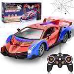 Aragallant Voiture Télécommandée, Voiture de Course Spider, Jouet Voiture Télécommandée avec Lumières, Voiture Radiocommandée Intérieur Extérieur Enfant, Cadeau pour Garçons Filles 3+ Ans (Rouge)