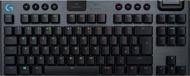 Logitech G915 TKL Lightspeed Wireless RGB Keyboard (Clicky) - Black, C