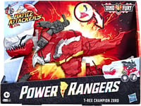 Power Rangers Dino Fury Battle Attackers Red Ranger T Rex Champion Zord Figure