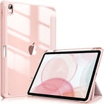 FINTIE Coque pour iPad Air 11 Pouces 2024 M2 / iPad Air 5 2022 / iPad Air 4 2020 10.9" - [Rangement de Stylet] Housse Transparente Claire Etui Antichoc Veille/Réveil Auto, Or Rose