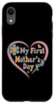 iPhone XR New Mom Celebrating My First Mother's Day Cute Heart Case