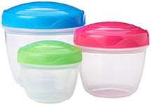 Sistema TO GO Snack 'n' Nest Food Storage Containers | 150 ml, 305 ml, 520 ml | Small Nesting Snack Pots | BPA-Free | Assorted Colours | 3 Count