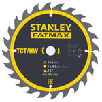 Stanley Sirkelsagblad fatmax sta15325 blad diameter:  165mm boringsdiameter: 16mm antall tenner: 24stk