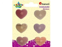 Titanum Folie klistermärken hjärtan mix storlek. röd 12st
