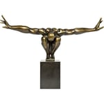 Kare Design deco figure athlete, bronze, home decor, sculpture, real marble base, 52x75x23cm