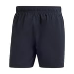 adidas Men Solid Short-Length Swim Trunks, Medium Grey Heather/White, XL