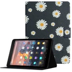 Coopts Floral Series - Amazon Fire HD 10 Tablet Case, Kindle Fire HD 10.1 Inch Cases and Covers, Slim Smart Auto Sleep Wake PU Leather Protective Stand Shell for Fire HD 10 2019 2017 2015, Small Daisy