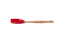 Le Creuset Small Silicone Spatula With Wooden Handle and Removable Silicone Head, Cerise, 93007603060002