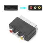 Game 21PIN Scart Male to 3RCA Female Adapter Input Plug For PS4 WII DVD VCR