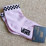VANS CUSHIONED Ankle Socks Powder Pink Black Check 4-7.5 (37-41) OFF THE WALL
