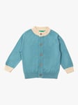 Little Green Radicals Baby Organic Cotton From One To Another Sunshine Knit Cardigan, Blue