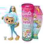Barbie Cutie Reveal Doll & Accessories with Animal Plush Costume & 10 Surprises Including Color Change, Teddy Bear as Dolphin in Costume-Themed Series, HRK25