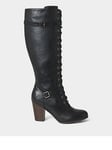 Joe Browns Sharp And Smart Lace High Leg Boots-black, Black, Size 3, Women