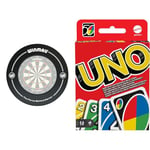 WINMAU Black Printed Dartboard Surround & Mattel Games UNO, Classic Card Game for Kids and Adults for Family Game Night, Use as a Travel Game