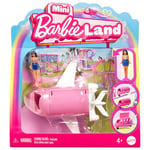 Barbie Coffret Avion de Rêve Mini-BarbieLand Comprenant Une poupée de 3,8 cm et Un Avion Qui Change de Couleur avec des Portes Qui fonctionnent, HYF40