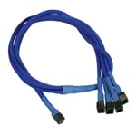 Forgrener, 3 pins vifte til 4x3 vifte, kabelstrømpe, 60 cm, blå