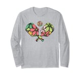 Floral Pickleball Paddles for Women, Cute Pickleball Coach Long Sleeve T-Shirt