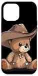 Coque pour iPhone 13 Pro Max Adorable ours en peluche cowboy