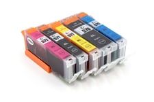 vhbw 5x cartouches compatible pour Canon Pixma TS6050, TS6051, TS6052 imprimante - Set cyan, magenta, jaune, noir, photo noir