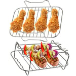 Racks for NINJA Air Fryer Foodi AF300 AF400 Double Basket Grill Shelf Skewer x 2