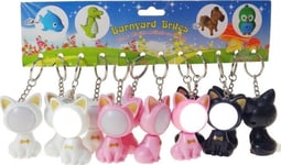 Kitten Key Ring With Light Mix (12Pcs)