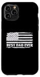 Coque pour iPhone 11 Pro Best Dad,Ever Distress Us American Flag Men Fathers Day Tee