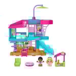 Fisher-Price Coffret avec Figurines et Accessoires Maison de Plage Barbie Little People, pour Enfants de 18 Mois et Plus, JCW71