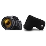 Nikon VQA060EA Coolpix P1000 - Black & MegaGear MG1531 Nikon Coolpix P1000 Ultra Light Neoprene Camera Case - Black