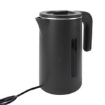 (Black)Electric Kettle Healthy Safe Double Layer Stainless Steel Water Boiler UK