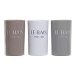 DKD Home Decor Le Bain ABS Toothbrush Holder (Pack of 3) (7 x 7 x 11.5 cm)