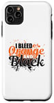 Coque pour iPhone 11 Pro Max Orange et noir – Fan de sport – Cadeau graphique amusant