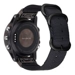 Garmin Fenix 7 etc. 22mm Nylon Urbånd - Sort