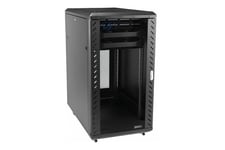 StarTech.com 18U 19" Server Rack Cabinet, 4 Post Adjustable Depth (6-32")Locking Knock Down Network/Computer Equipment Enclosure, Mobile with Glass Door & Casters, HP ProLiant ThinkServer - Data Rack Enclosure (RK1836BKF) - rack - 18U