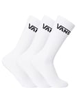 Vans Men's Crew (Us 9-13, 3-Pack) Socks, White, One Size