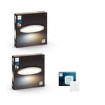 Philips Hue - 2x Aurelle Round Ceiling Lamp + Bridge Bundle