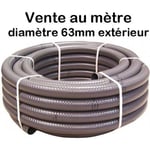 Tuyau PVC Pression Gris Souple à coller 63mm diamètre/Bassins et Piscine Semi rigide / Vente au mètre