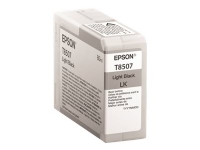 Epson T8507 - 80 ml - lys sort - original - blækpatron - for SureColor P800, P800 Designer Edition, SC-P800