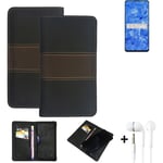 Wallet Case + headphones for Oppo Reno6 5G Protective Cover Brown