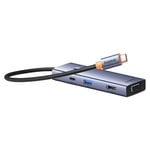 BASEUS Ultrajoy USB-C Hub - HDMI/VGS/USB-A/USB-C Grå