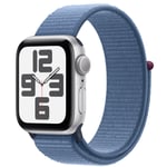 Apple Watch SE (2nd Gen) (GPS) 40mm - Silver Aluminium Case with Winter Blue Sport Loop