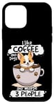 Coque pour iPhone 12 mini Tasse à café humoristique avec inscription « I Like Coffee Dogs And Maybe 3 People »