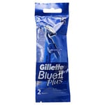 Gillette Blue II Plus Razors, Last 4X Longer 2 Razors