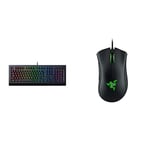 Razer Cynosa V2 - Membrane Gaming Keyboard UK Layout | Black & DeathAdder Essential (2021) - Wired Gaming Mouse Black