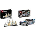 LEGO 21034 Architecture Skyline Model Building Set, London Eye, Big Ben, Tower Bridge Collection, Office & 76917 Speed Champions 2 Fast 2 Furious Nissan Skyline GT-R Race Car Toy Model Building Kit