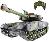 Mini RC Tank 2.4GHz USB Charger Cable Radio Remote Panzer Tank Simulation Army Battle Kit Model Sound, Rotating Turret And Recoil Action When Cannon Artillery Shoots For Kids Gifts
