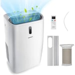 5 i 1 luftkonditionering 14000 BTU Värme & Kyla & Fläkt & Avfuktning Bärbar luftkonditionering för 40 ? 44,5 x 39 x 77 cm Vit