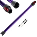 Cheerhom 1 Telescopic Quick Release Rigid Rod Compatible V7 V8 V10 V11 V15 Stick Cleaners, Dyson Vacuums Extension Tube with Two Small 2-in-1 Brushes, Purple, 73 x 5 x 5cm