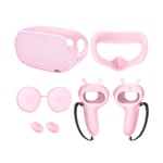 For Meta  Quest2 Silicone Host  Case 5-Piece Set Non- and -Drop VR9859