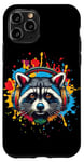 iPhone 11 Pro Raccoon Headphones Racoon Lover Trash Panda Vibrant Colorful Case